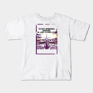 Fasbytes Aviation airplane pilot ‘I’m not speeding officer, I’m just flying low’ Kids T-Shirt